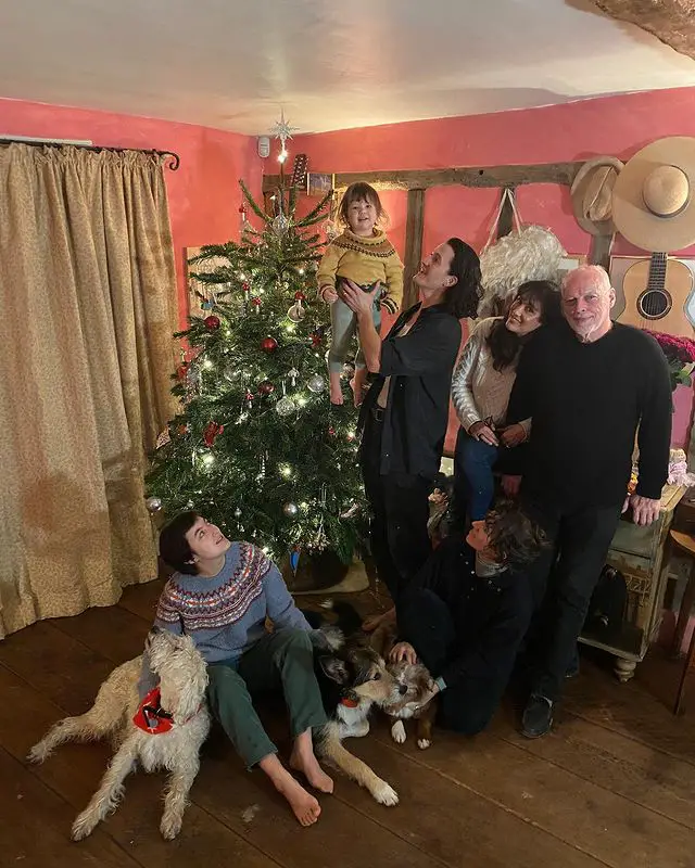David Gilmour celebrating Christmas with his children.