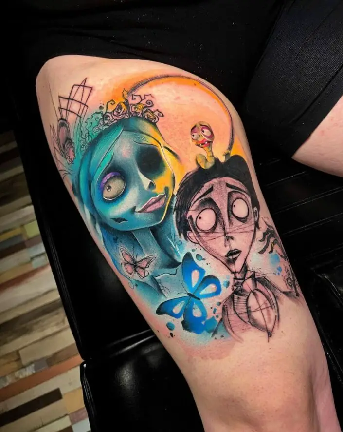 Tattoo inspired by Tim Burton's Corpse Bride.