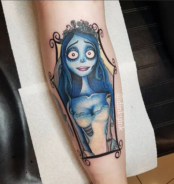 Emily tattoo from Tim Burton's Corpse Bride.