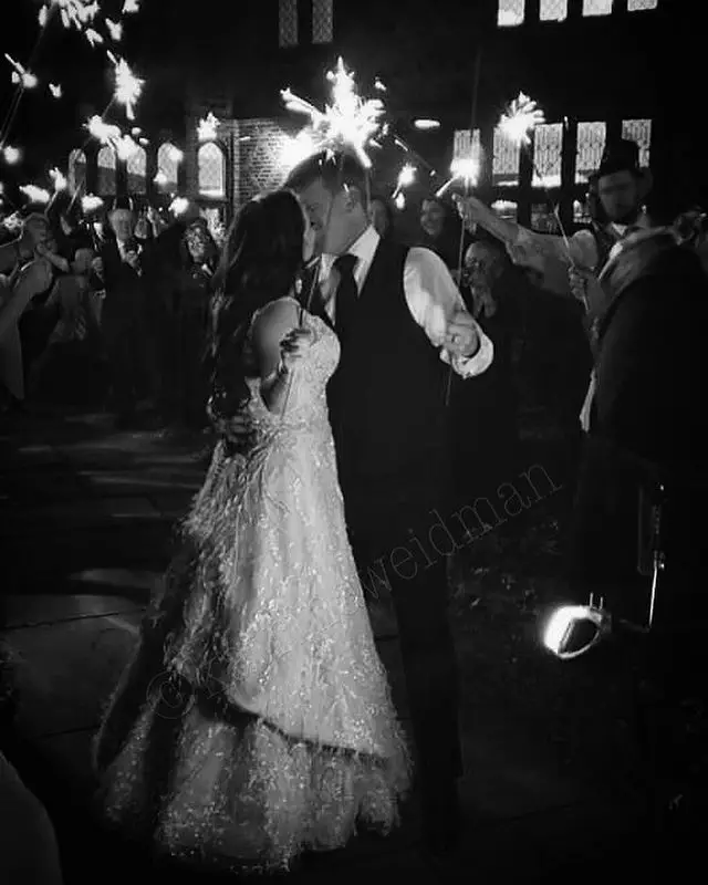 Katrina WeidmanÃ‚Â shared her wedding picture with her husband on their first wedding anniversary.